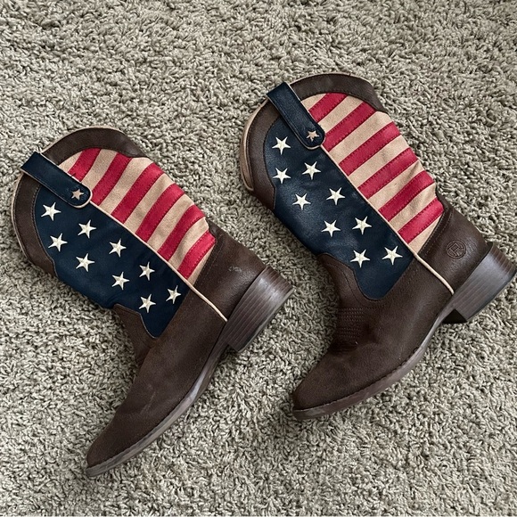Roper American Patriot Stars & Stripes Western Boots Square toe size 6.5 - Picture 6 of 12